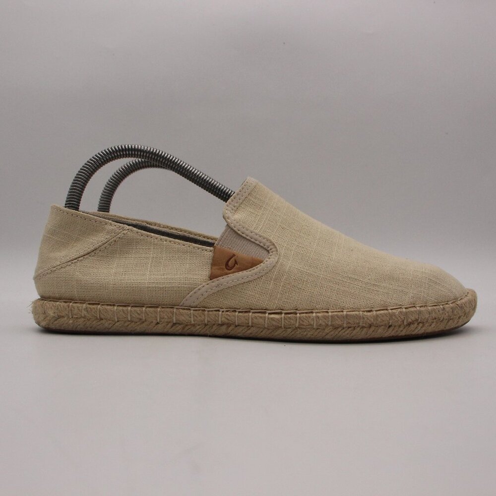 Olukai Kaula Pa'a Kapa Women's Shoes 9 Beige Slip On Espadrille Flats Shoes
